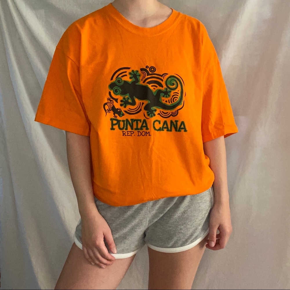Punts Cana Dominican Republic Lizards Orange Tee